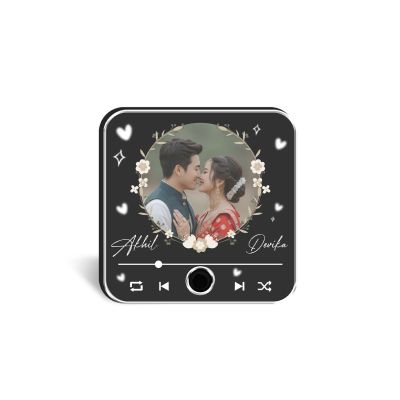 for Wife Husband Personalized Musical Fridge Magnet Custom with Photo & Song Audio Message Gift Rechargeable Sound Magnet